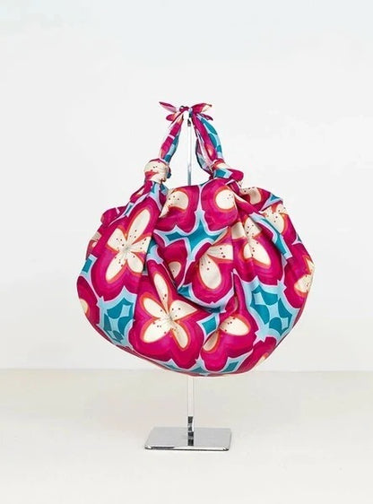Furoshiki Blue Floral 100×100 cm – japonský šátek na balení dárků | Made in Japan