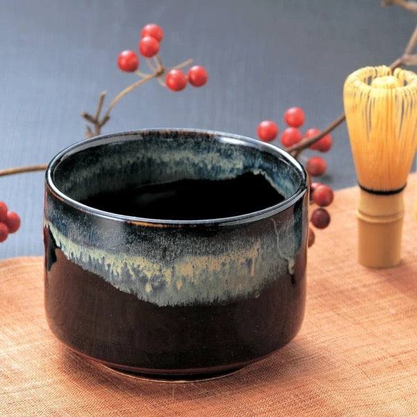 Matcha miska Mino ware – černá glazura / Made in Japan